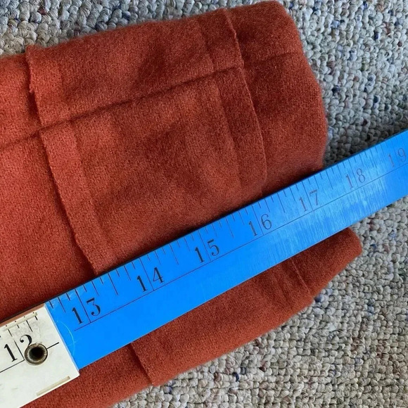 Luxury Silk Wool PeaCoat Jacket Career Business Lady 4/S Orange 3/4 Slv VeraWang - Picture 3 of 9